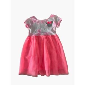 Disney Jumping Beans Minnie Mouse glitter Pink Tulle Dress Size 2T